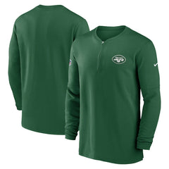 New York Jets Nike 2023 Sideline Performance Long Sleeve Tri-Blend Quarter-Zip Top