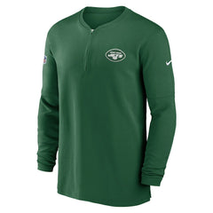 New York Jets Nike 2023 Sideline Performance Long Sleeve Tri-Blend Quarter-Zip Top