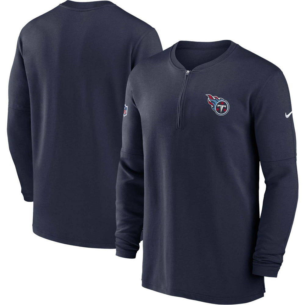 Tennessee Titans Nike 2023 Sideline Performance Long Sleeve Tri-Blend Quarter-Zip Top