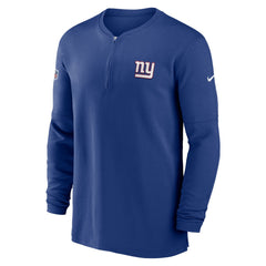 New York Giants Nike 2023 Sideline Performance Long Sleeve Tri-Blend Quarter-Zip Top