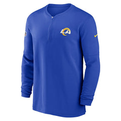 Los Angeles Rams Nike 2023 Sideline Performance Long Sleeve Tri-Blend Quarter-Zip Top
