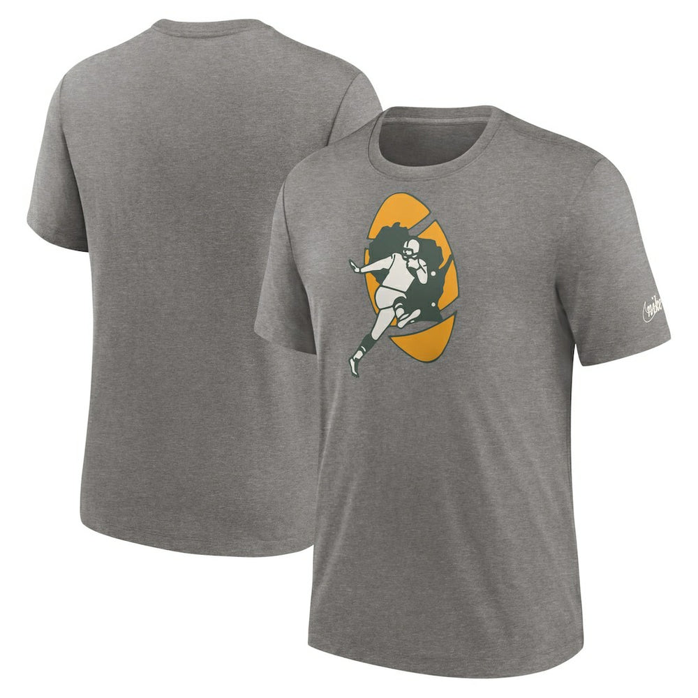Green Bay Packers Nike Rewind Logo Tri-Blend T-Shirt