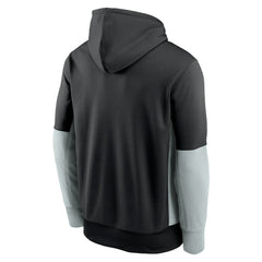 Las Vegas Raiders Nike Color Block Fleece Performance Pullover Hoodie