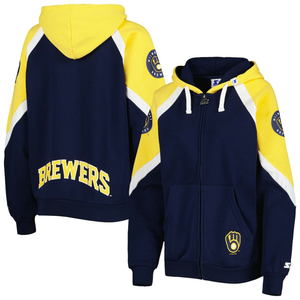 Milwaukee Brewers Starter Women's Hail Mary Full-Zip Hoodie | MLB On Sale