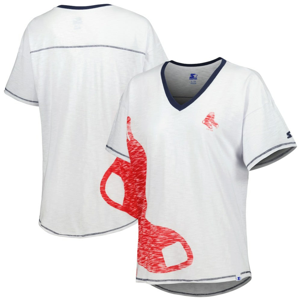 Boston Red Sox Starter Women's Perfect Game V-Neck T-Shirt | MLB On Sale