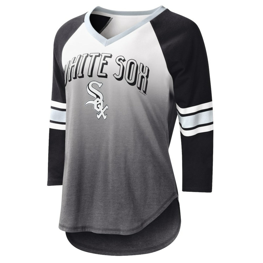 Chicago White Sox G-III 4Her by Carl Banks Women's Lead-Off Raglan 3/4-Sleeve V-Neck T-Shirt | MLB Outlet
