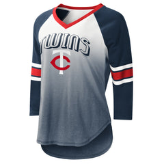 Minnesota Twins G-III 4Her by Carl Banks Women's Lead-Off Raglan 3/4-Sleeve V-Neck T-Shirt | MLB Shop