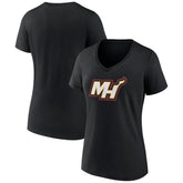Miami Heat Women's Alternate Logo V-Neck T-Shirt New