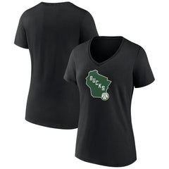 Milwaukee Bucks Women's Alternate Logo V-Neck T-Shirt Online