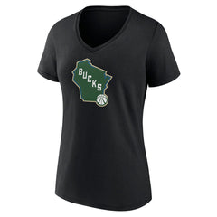 Milwaukee Bucks Women's Alternate Logo V-Neck T-Shirt Online