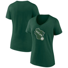 Milwaukee Bucks Women's Alternate Logo V-Neck T-Shirt Outlet