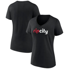 Portland Trail Blazers Women's Alternate Logo V-Neck T-Shirt For Sale