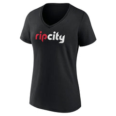 Portland Trail Blazers Women's Alternate Logo V-Neck T-Shirt For Sale