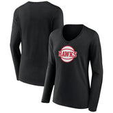 Atlanta Hawks Women's Alternate Logo V-Neck Long Sleeve T-Shirt On Sale