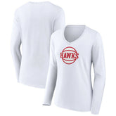 Atlanta Hawks Women's Alternate Logo V-Neck Long Sleeve T-Shirt Discount