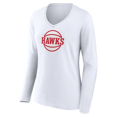 Atlanta Hawks Women's Alternate Logo V-Neck Long Sleeve T-Shirt Discount