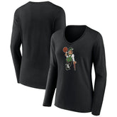 Boston Celtics Women's Alternate Logo V-Neck Long Sleeve T-Shirt On Sale