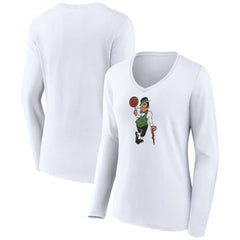 Boston Celtics Women's Alternate Logo V-Neck Long Sleeve T-Shirt On Sale