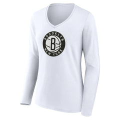 Brooklyn Nets Women's Alternate Logo V-Neck Long Sleeve T-Shirt Online