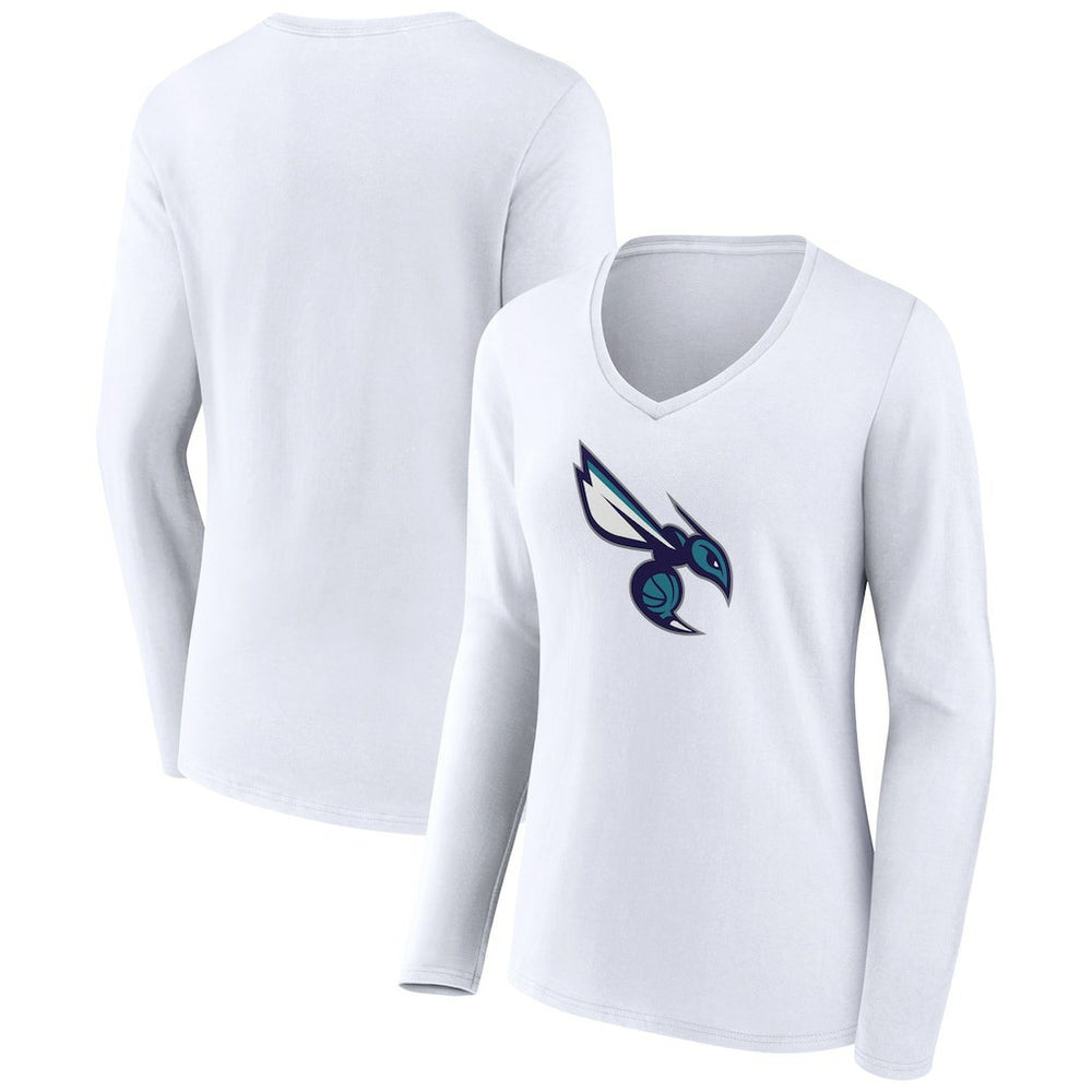 Charlotte Hornets Women's Alternate Logo V-Neck Long Sleeve T-Shirt Online