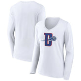 Detroit Pistons Women's Alternate Logo V-Neck Long Sleeve T-Shirt sale Outlet