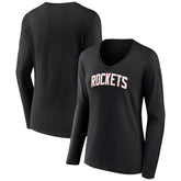 Houston Rockets Women's Alternate Logo V-Neck Long Sleeve T-Shirt For Sale