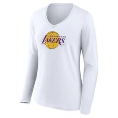 Los Angeles Lakers Women's Alternate Logo V-Neck Long Sleeve T-Shirt On Sale