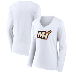 Miami Heat Women's Alternate Logo V-Neck Long Sleeve T-Shirt Discount