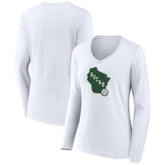Milwaukee Bucks Women's Alternate Logo V-Neck Long Sleeve T-Shirt Online