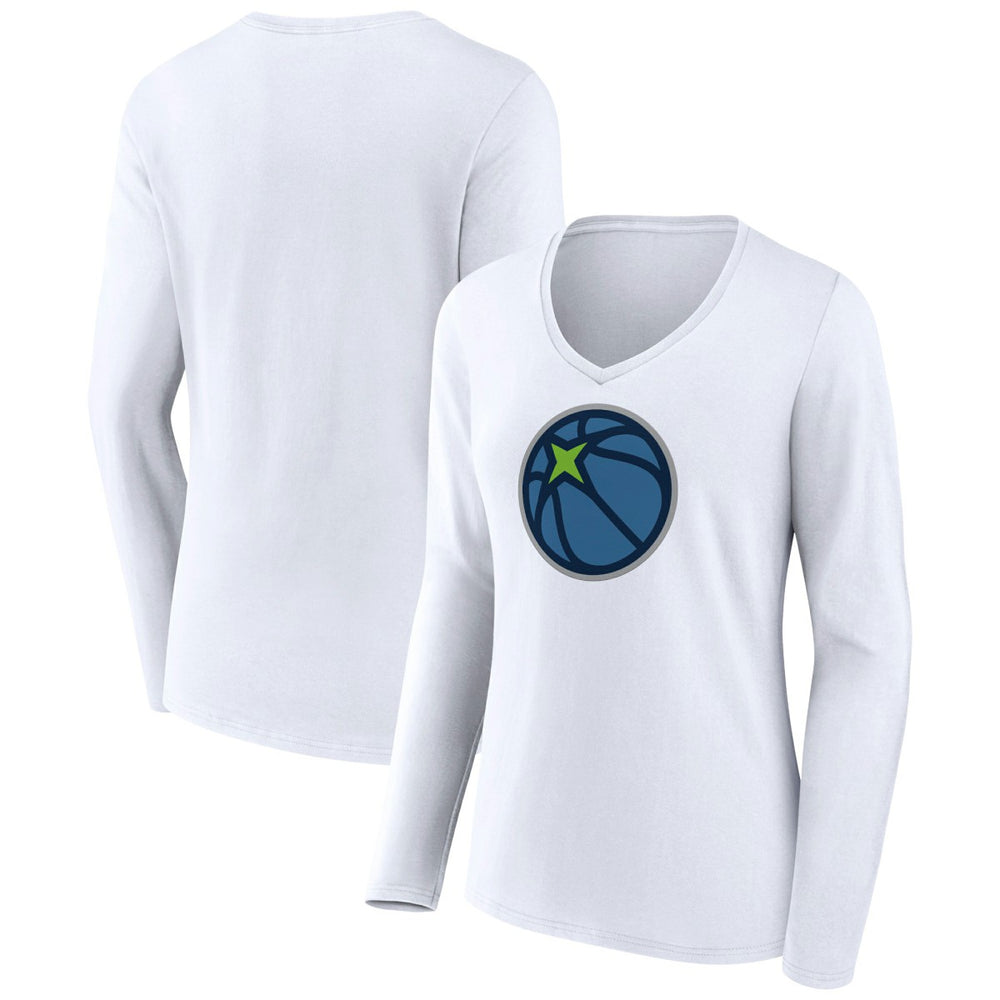 Minnesota Timberwolves Women's Alternate Logo V-Neck Long Sleeve T-Shirt New