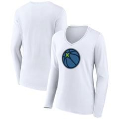 Minnesota Timberwolves Women's Alternate Logo V-Neck Long Sleeve T-Shirt New