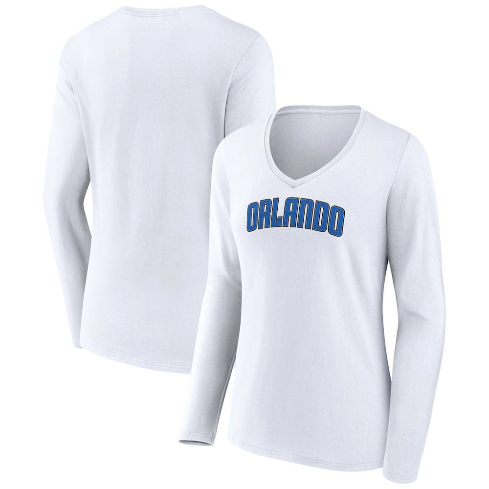 Orlando Magic Women's Alternate Logo V-Neck Long Sleeve T-Shirt On Sale