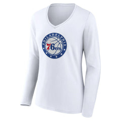 Philadelphia 76ers Women's Alternate Logo V-Neck Long Sleeve T-Shirt Online