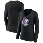 Sacramento Kings Women's Alternate Logo V-Neck Long Sleeve T-Shirt For Sale