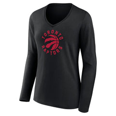 Toronto Raptors Women's Alternate Logo V-Neck Long Sleeve T-Shirt Online