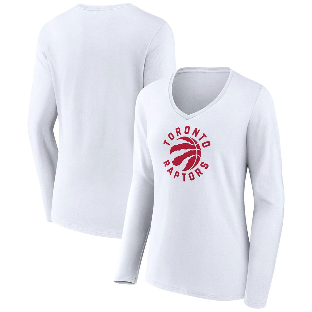 Toronto Raptors Women's Alternate Logo V-Neck Long Sleeve T-Shirt Discount