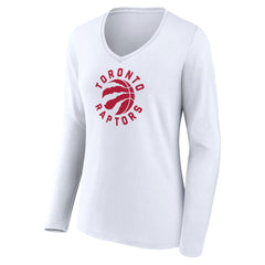 Toronto Raptors Women's Alternate Logo V-Neck Long Sleeve T-Shirt Discount