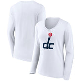 Washington Wizards Women's Alternate Logo V-Neck Long Sleeve T-Shirt On Sale