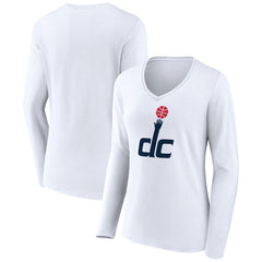 Washington Wizards Women's Alternate Logo V-Neck Long Sleeve T-Shirt On Sale