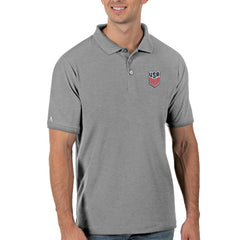 USMNT Antigua Legacy Pique Polo Gray