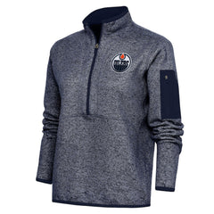 Edmonton Oilers Antigua Women's Team Logo Fortune Quarter-Zip Jacket Online