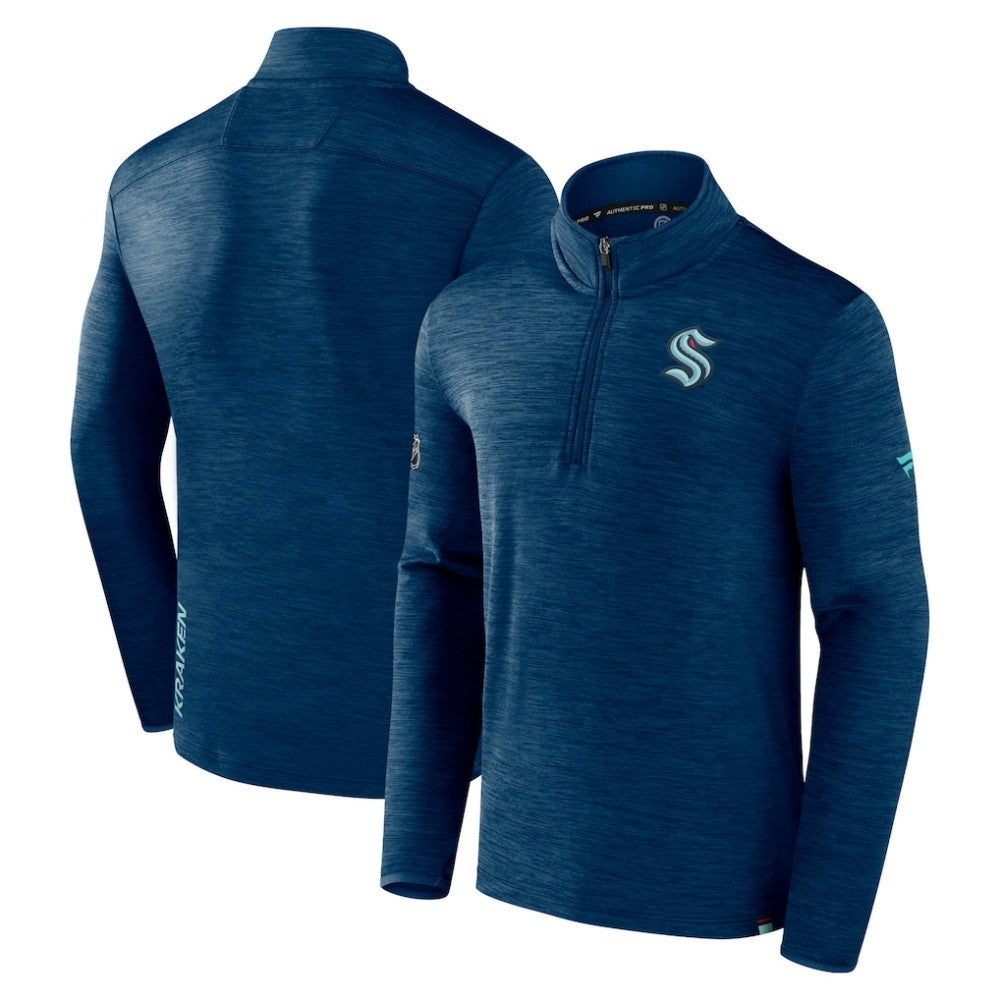 Seattle Kraken Fanatics Authentic Pro Quarter-Zip Pullover Top For Sale