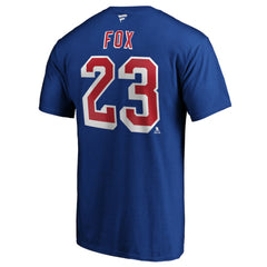 Adam Fox New York Rangers Fanatics Authentic Stack Name & Number T-Shirt For Sale