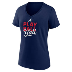 Atlanta Braves Women's Play Ball V-Neck T-Shirt | MLB US