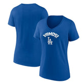 Los Angeles Dodgers Women's Vamos V-Neck T-Shirt | MLB Outlet