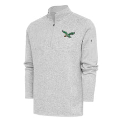Philadelphia Eagles Antigua Throwback Fortune Quarter-Zip Pullover Jacket