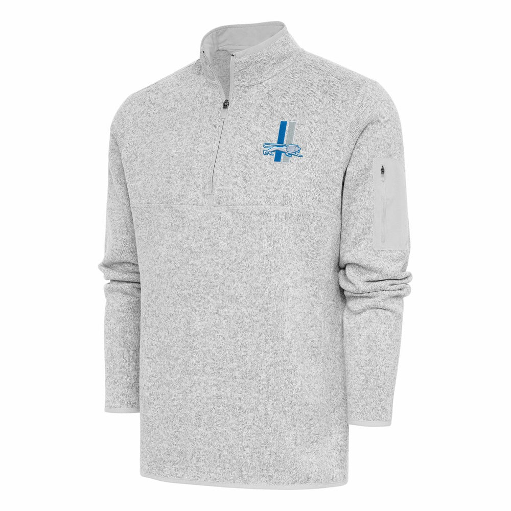 Detroit Lions Antigua Throwback Fortune Quarter-Zip Pullover Jacket