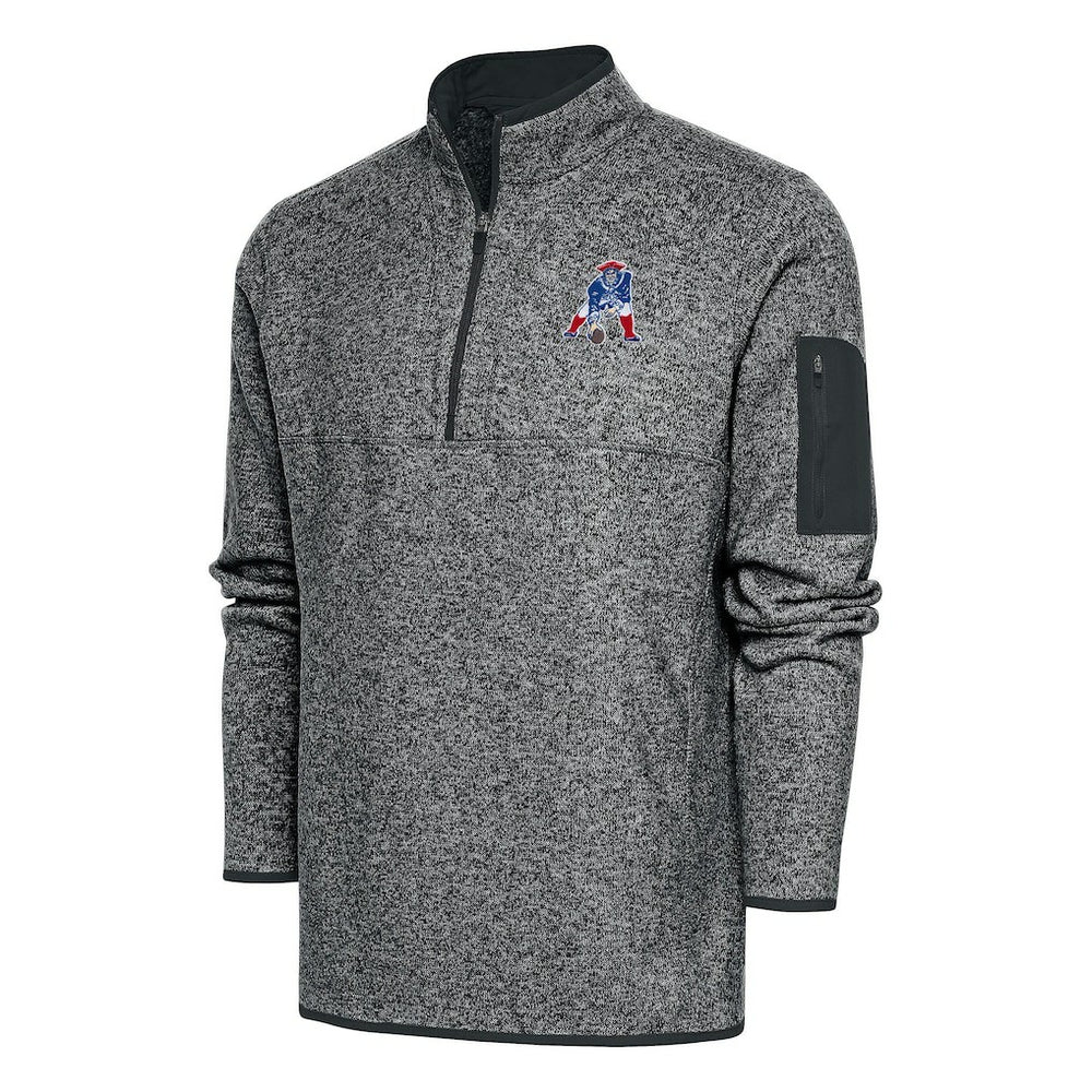 New England Patriots Antigua Throwback Fortune Quarter-Zip Pullover Jacket