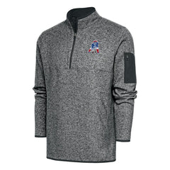 New England Patriots Antigua Throwback Fortune Quarter-Zip Pullover Jacket
