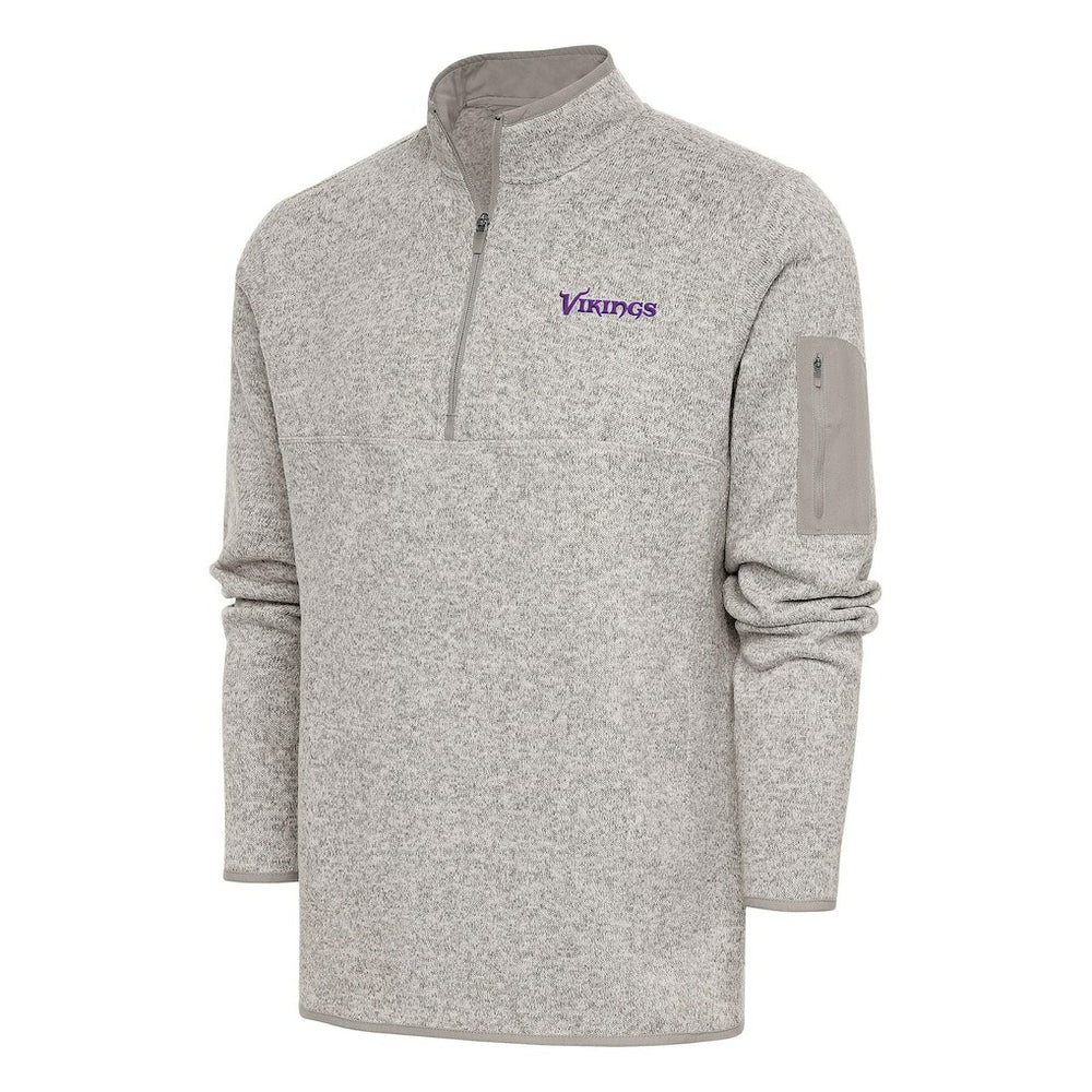 Minnesota Vikings Antigua Throwback Fortune Quarter-Zip Pullover Jacket